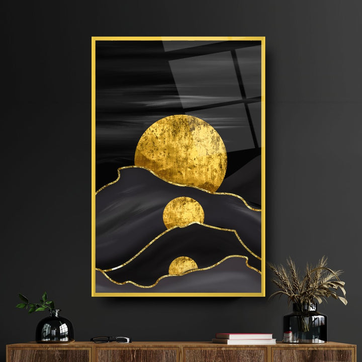 Soyut Gold Cam Tablo