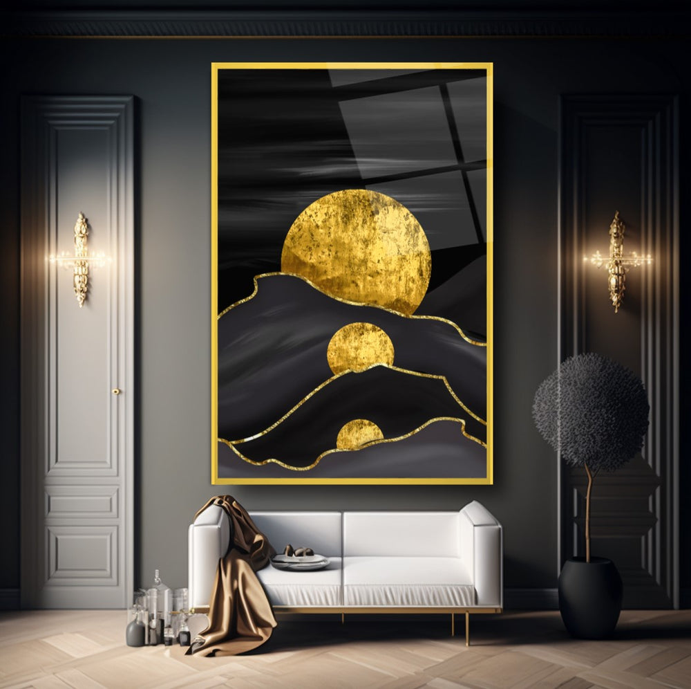 Soyut Gold Cam Tablo