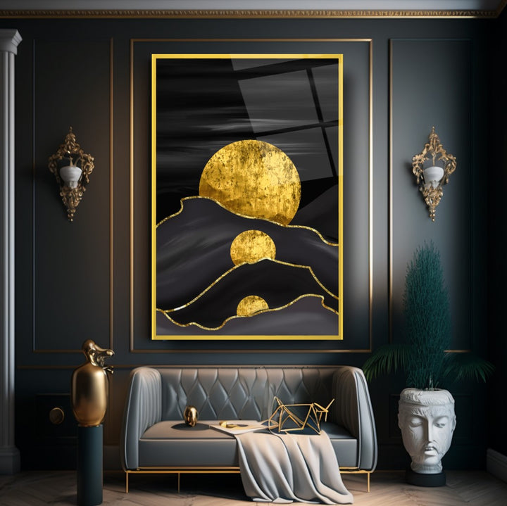 Soyut Gold Cam Tablo