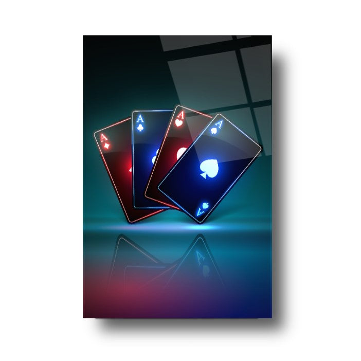 Neon Kartlar Cam Tablo