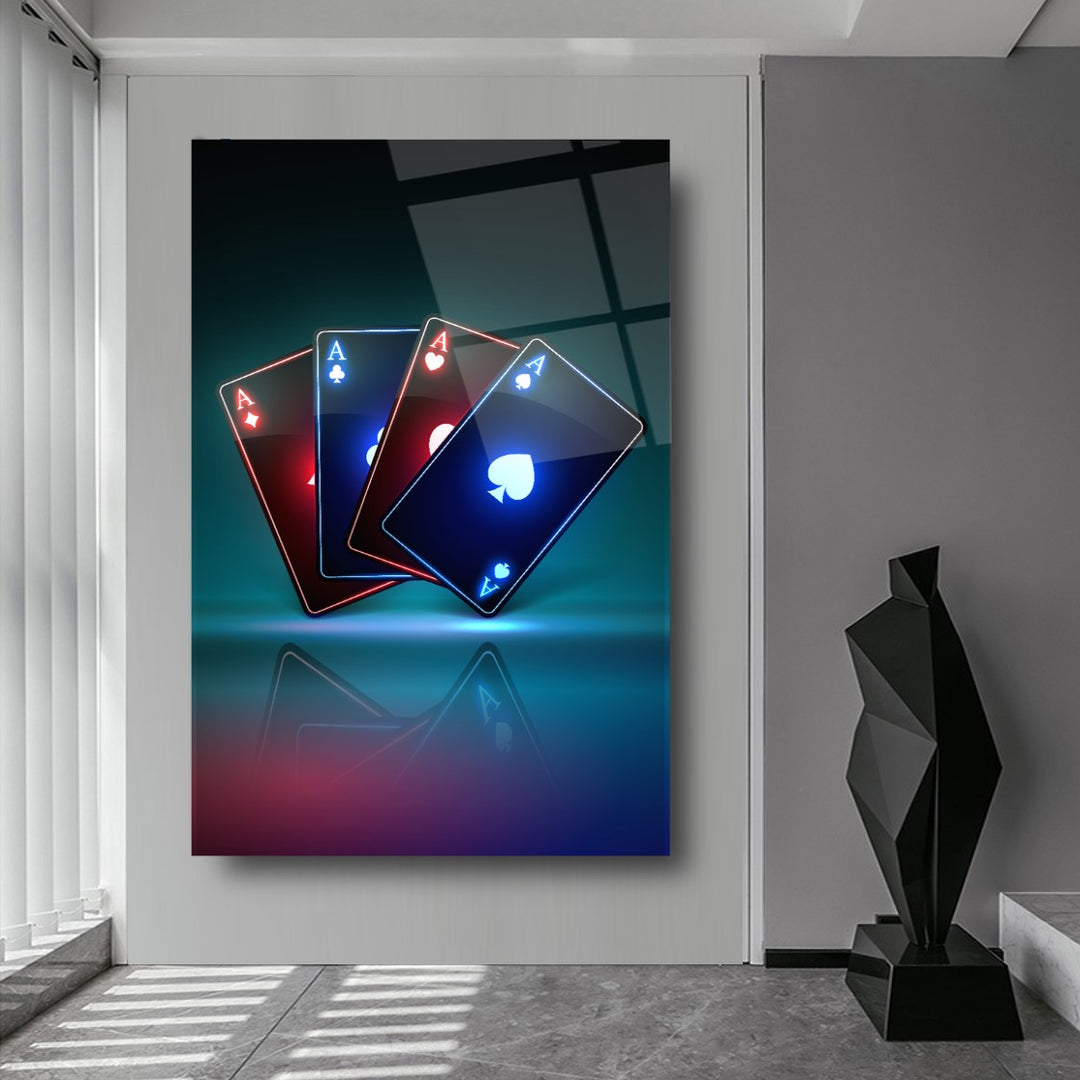 Neon Kartlar Cam Tablo