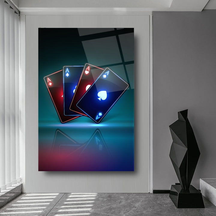 Neon Kartlar Cam Tablo