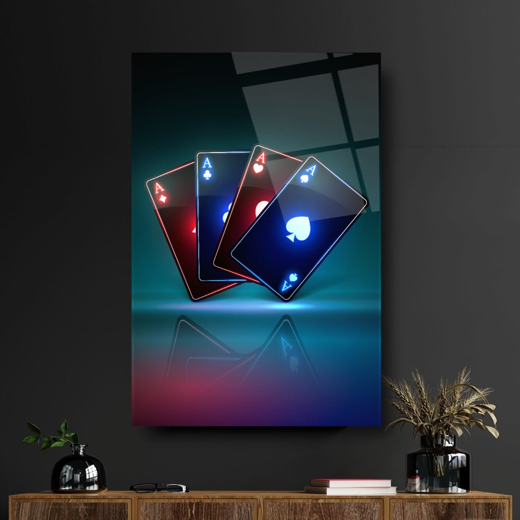 Neon Kartlar Cam Tablo