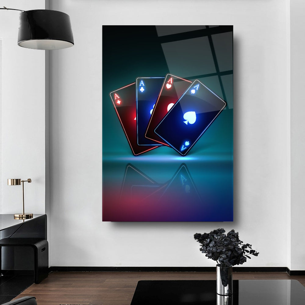 Neon Kartlar Cam Tablo