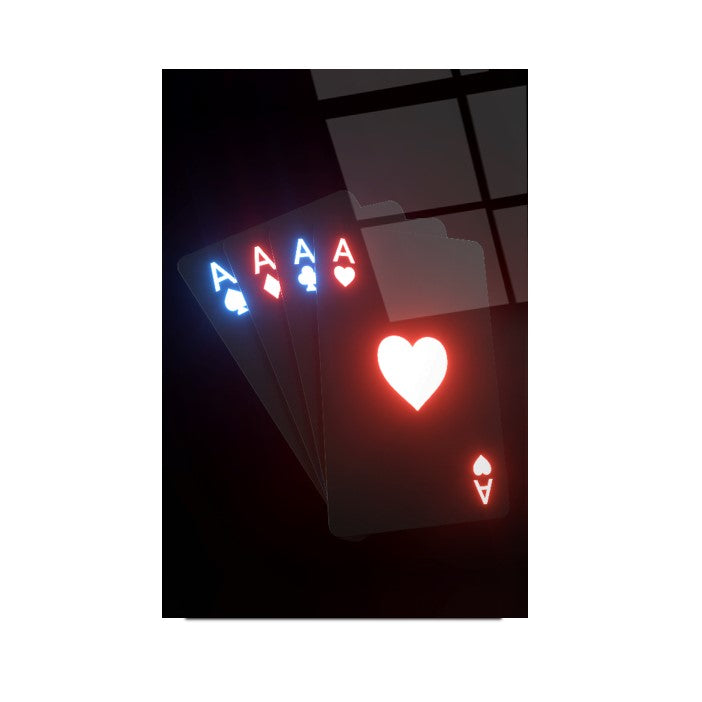 Oyun Kartları Cam Tablo