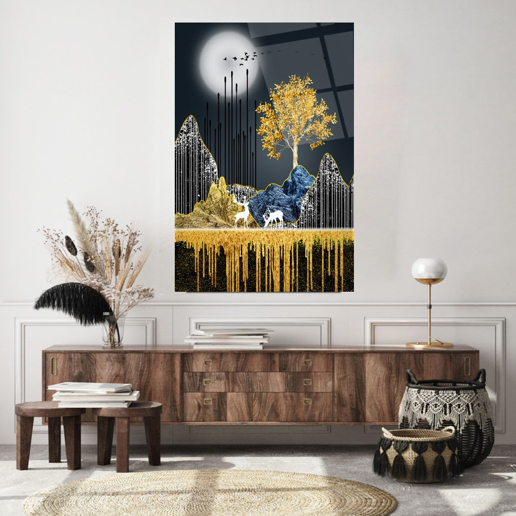 Gold Manzara Cam Tablo