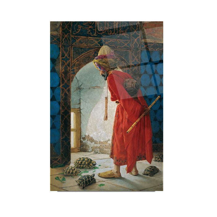 Osman Hamdi Bey Kaplumbağa Terbiyecisi Cam Tablo