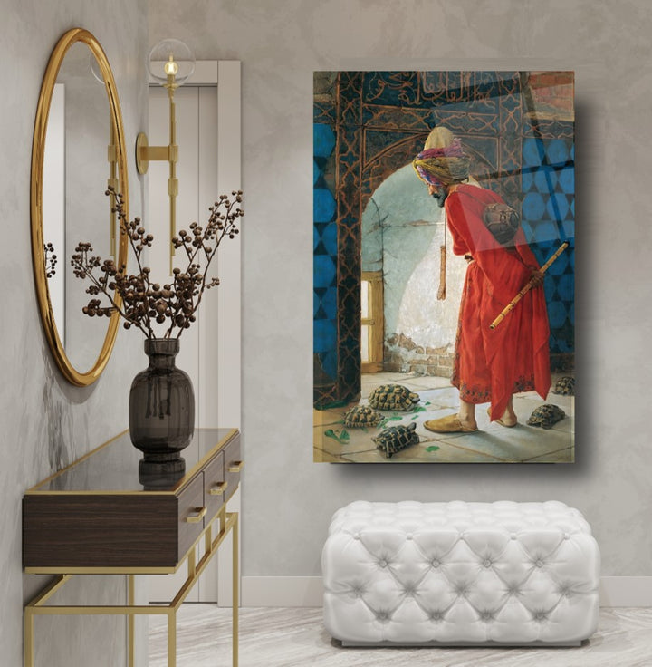 Osman Hamdi Bey Kaplumbağa Terbiyecisi Cam Tablo