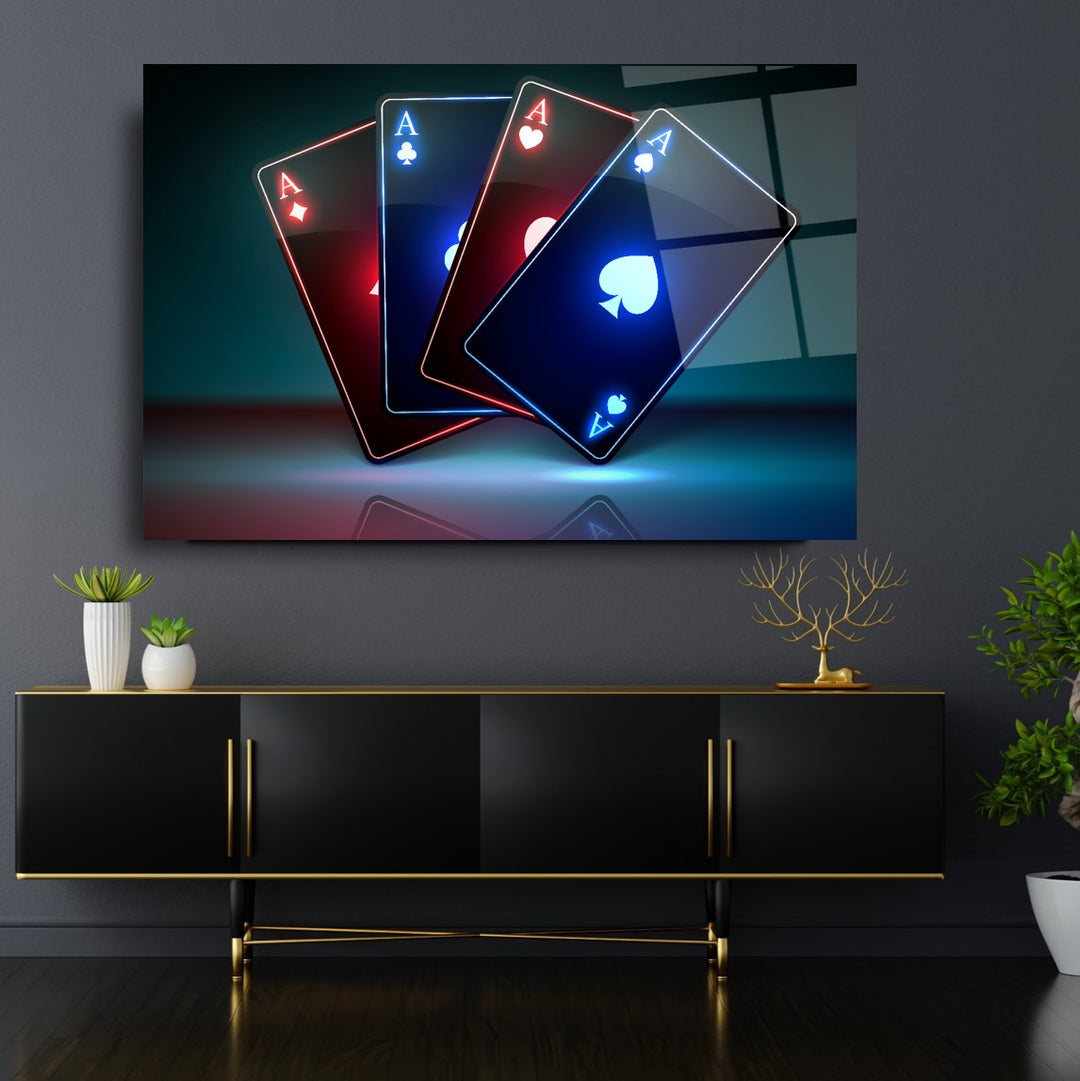 Neon Kartlar Cam Tablo