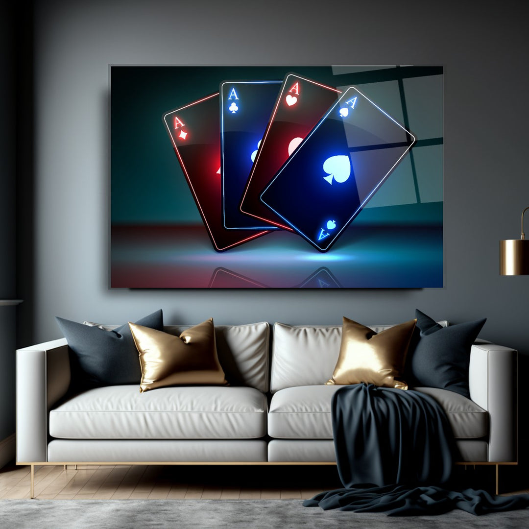 Neon Kartlar Cam Tablo