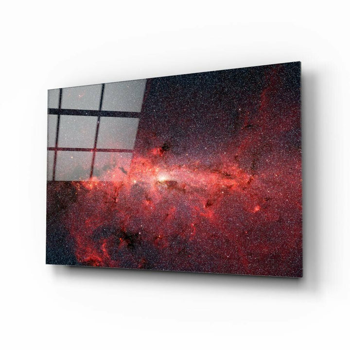 Kırmızı Nebula Cam Tablo