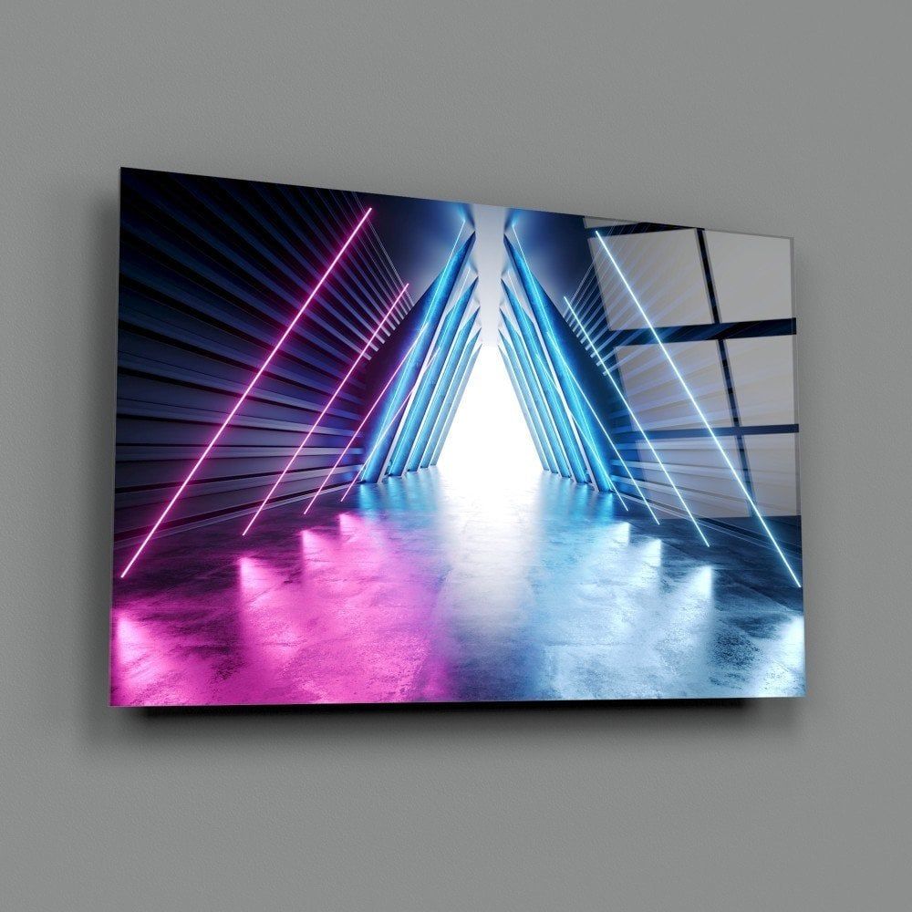 Neon Işıklar Cam Tablo