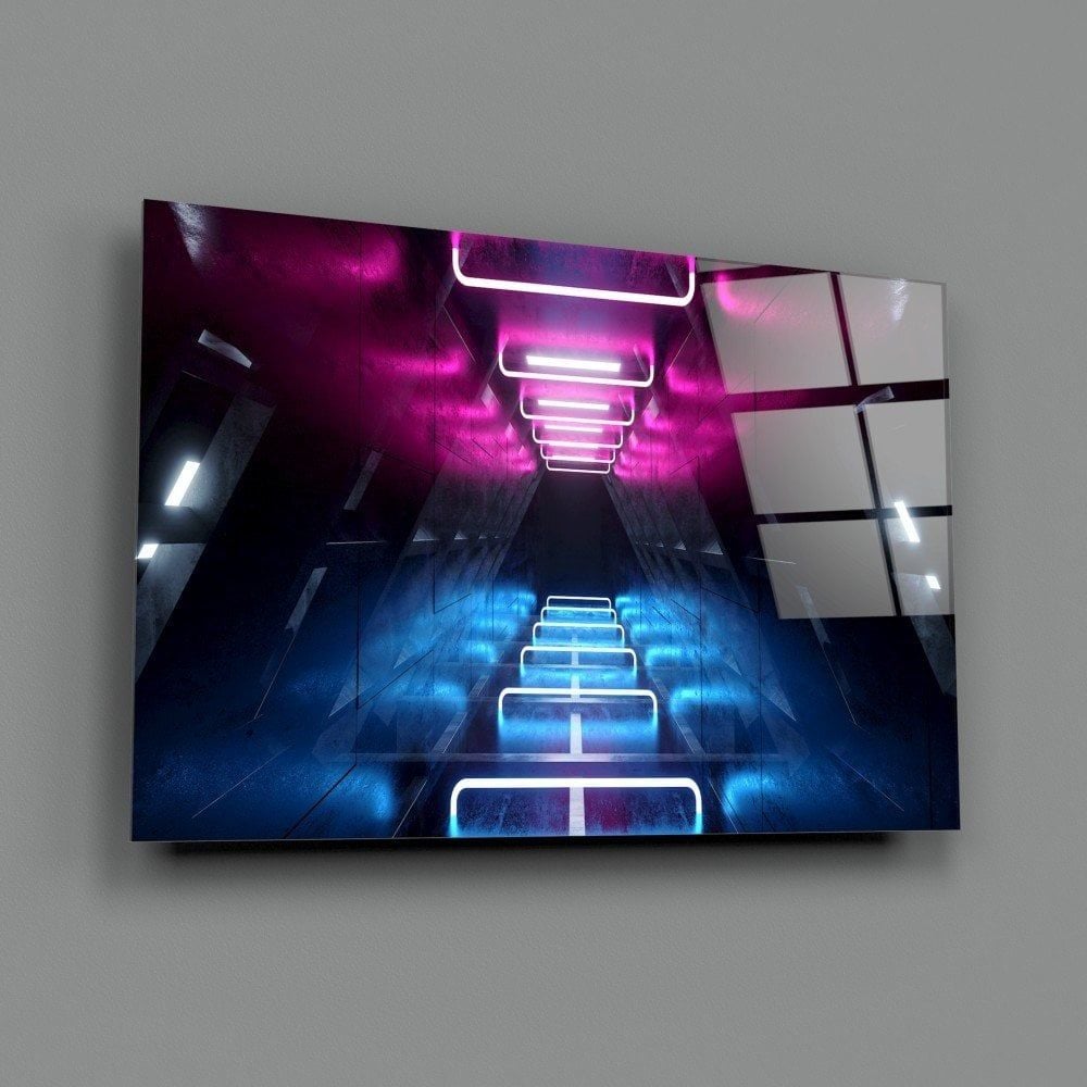 Neon Işıklar Cam Tablo