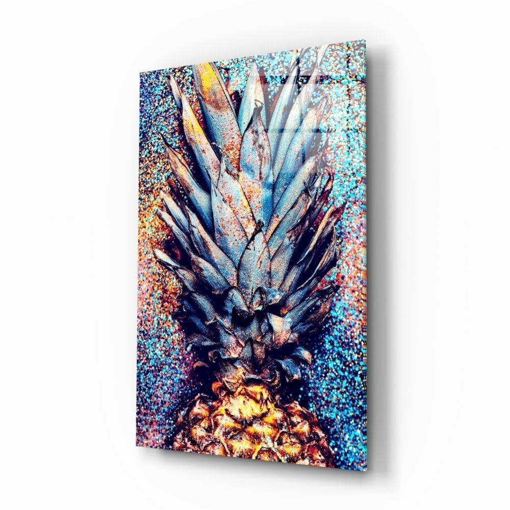 Renkli Ananas Cam Tablo