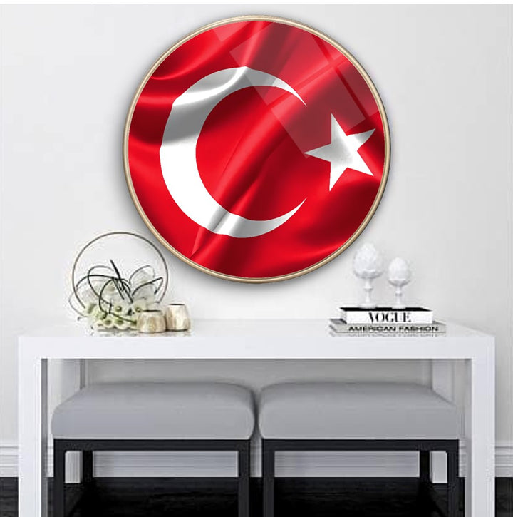 Bayrak Yuvarlak Cam Tablo