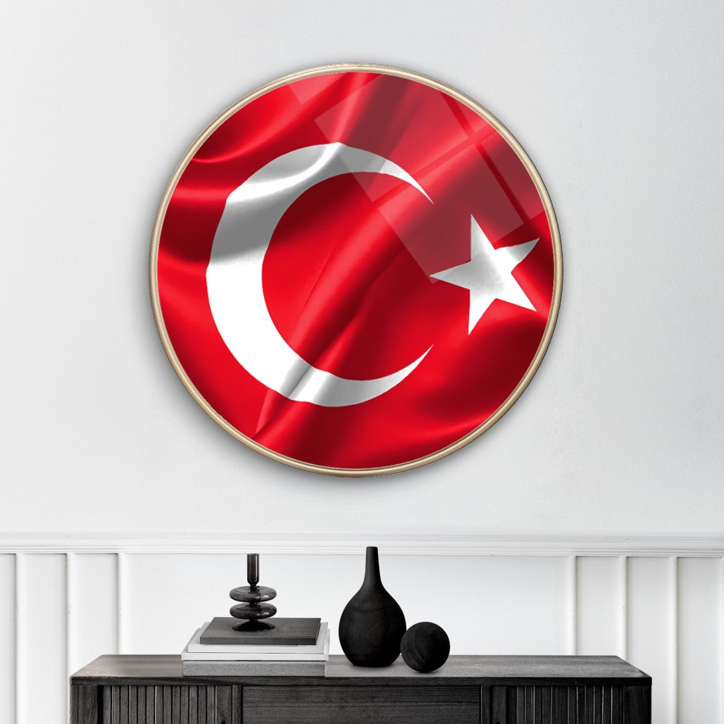 Bayrak Yuvarlak Cam Tablo