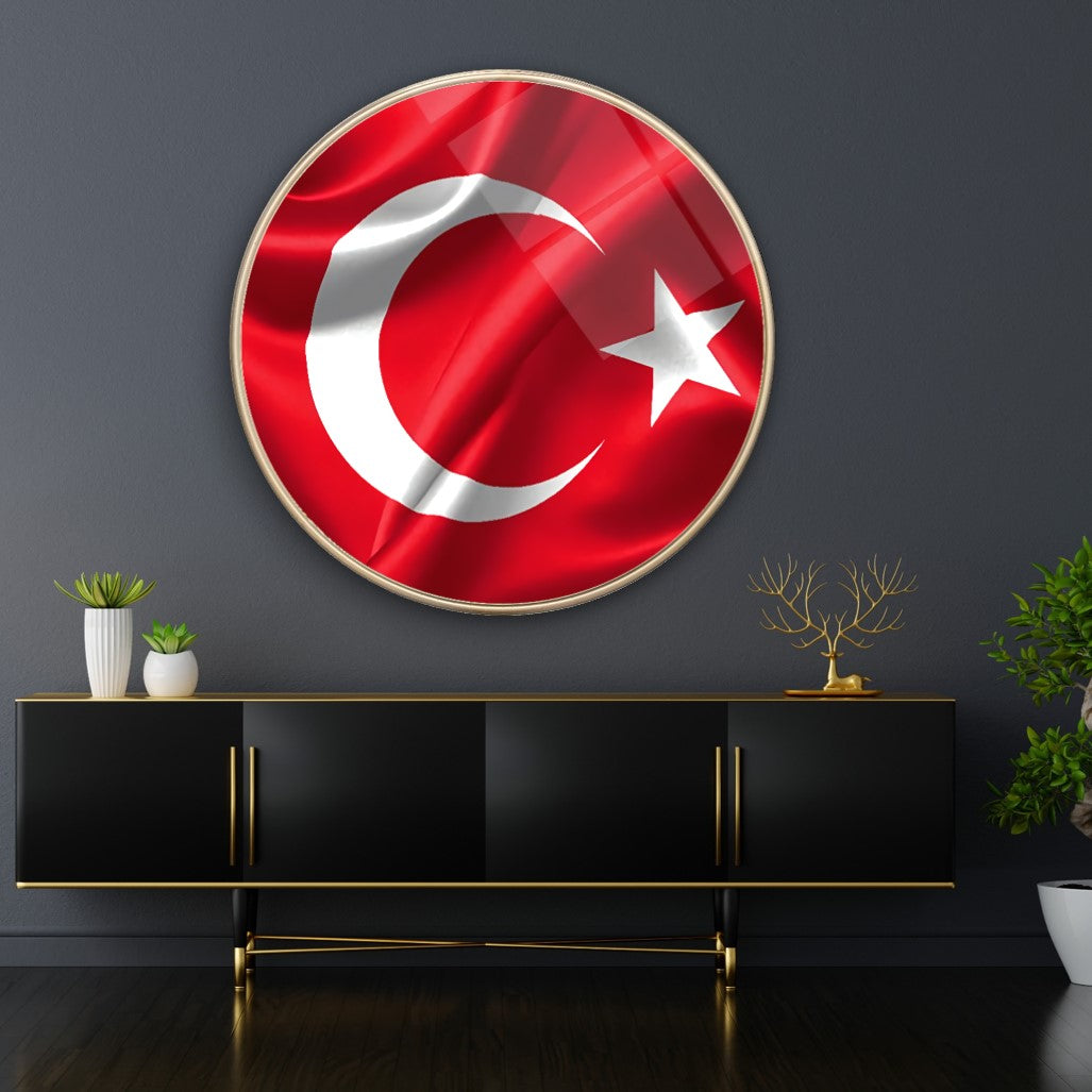 Bayrak Yuvarlak Cam Tablo