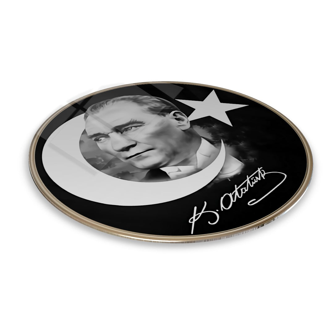 Atatürk Yuvarlak Cam Tablo