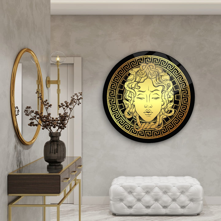 Medusa Yuvarlak Cam Tablo