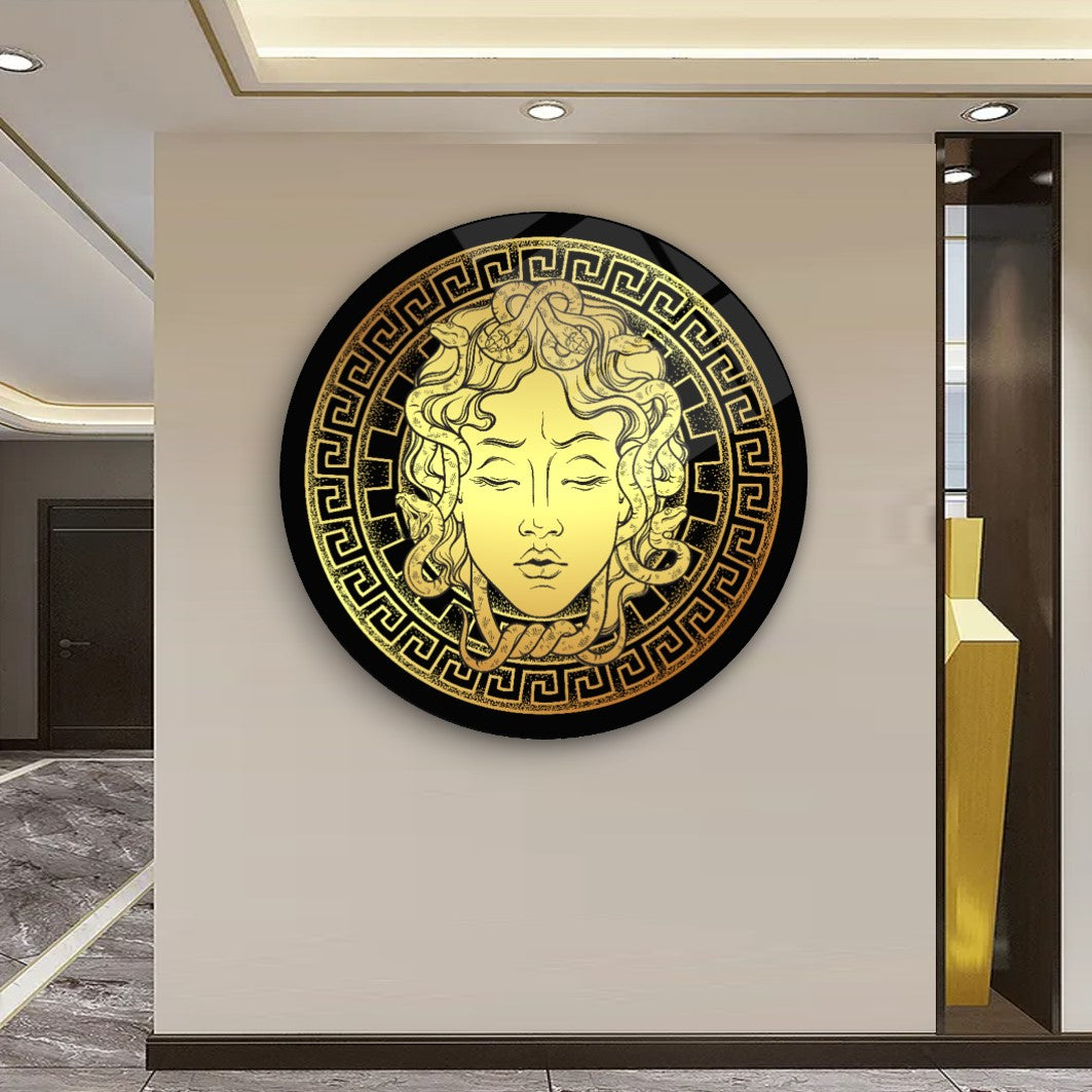 Medusa Yuvarlak Cam Tablo