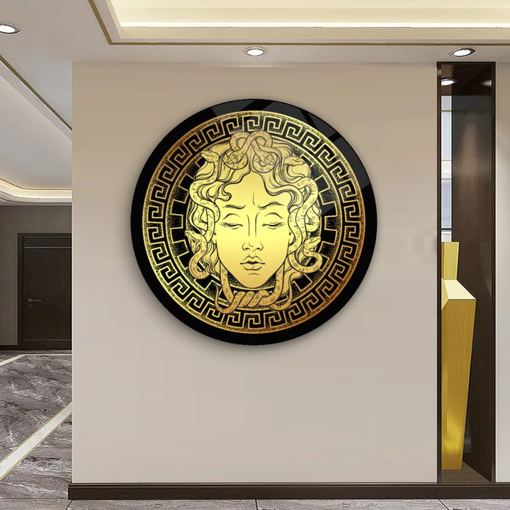 Medusa Yuvarlak Cam Tablo