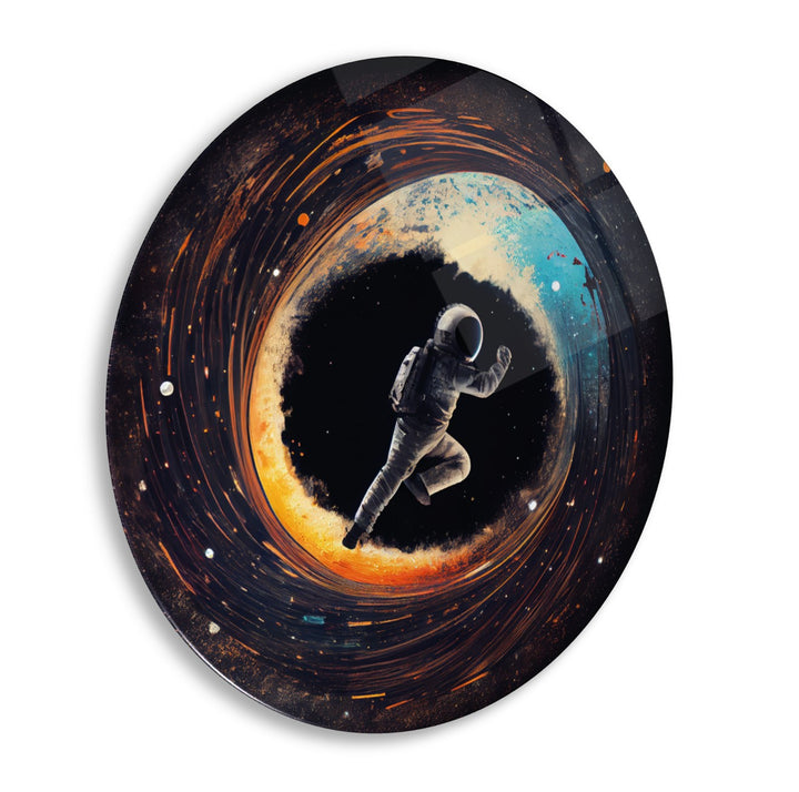 Astronot Yuvarlak Cam Tablo