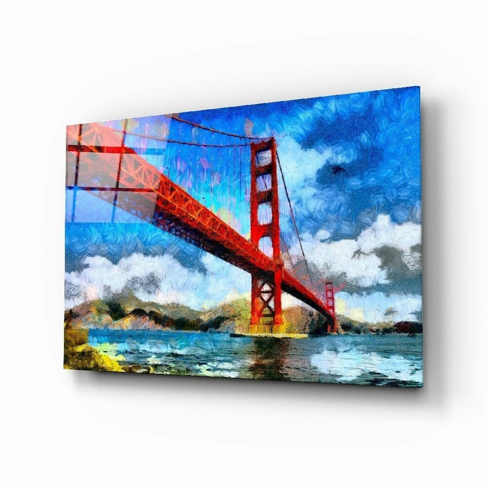 Golden Gate Bridge Köprüsü Cam Tablo