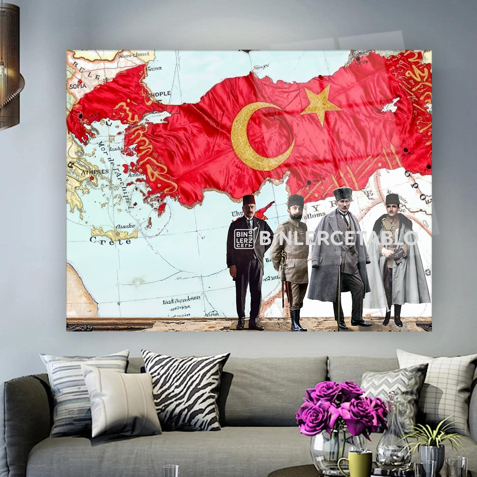 Misak-ı Millî Atatürk Cam Tablo