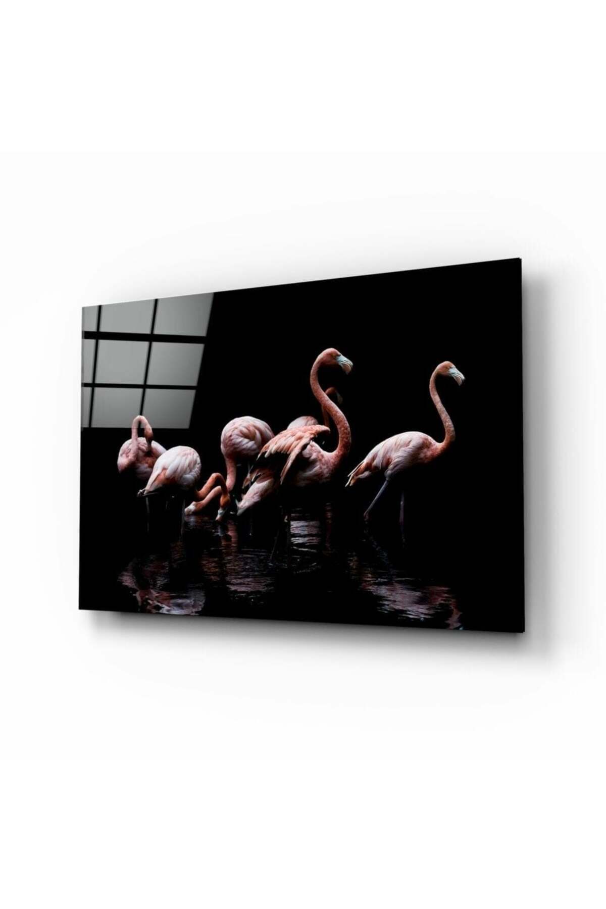 Flamingolar Cam Tablo | Hediyelik, Dekoratif, Ofis, Mutfak