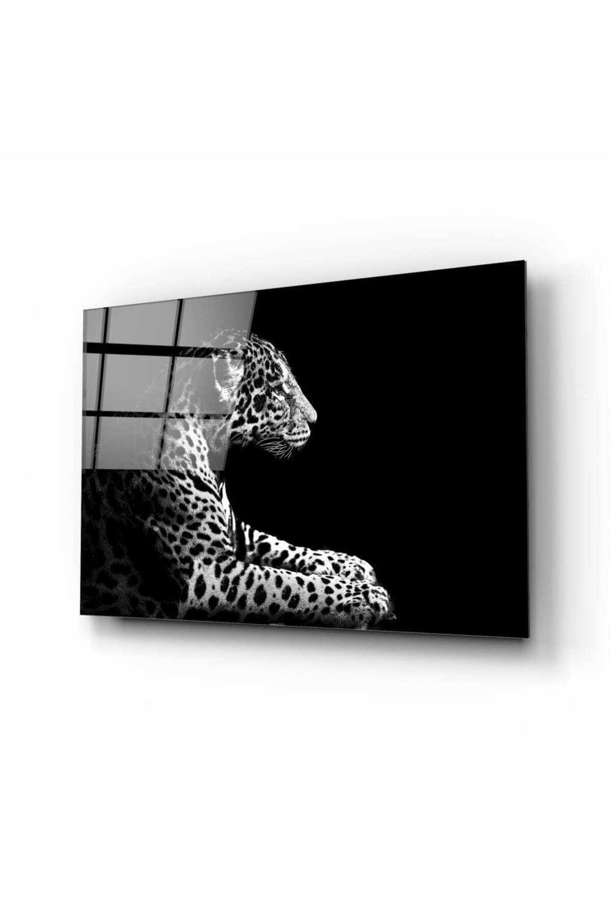 Leopar Cam Tablo No:2014 | Hediyelik, Dekoratif, Ofis, Mutfak