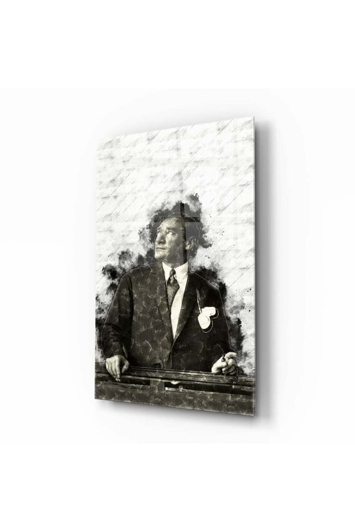 Atatürk Portre Cam Tablo | Hediyelik, Dekoratif, Ofis, Mutfak