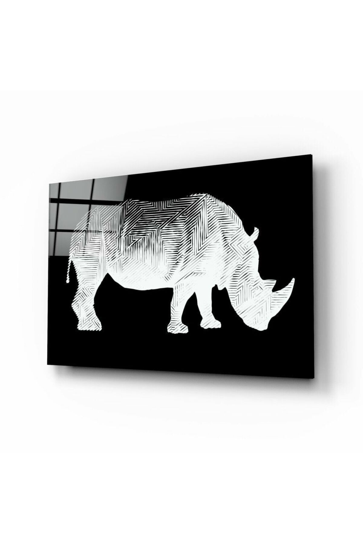 Gergedan Rhino Cam Tablo | Hediyelik, Dekoratif, Ofis, Mutfak