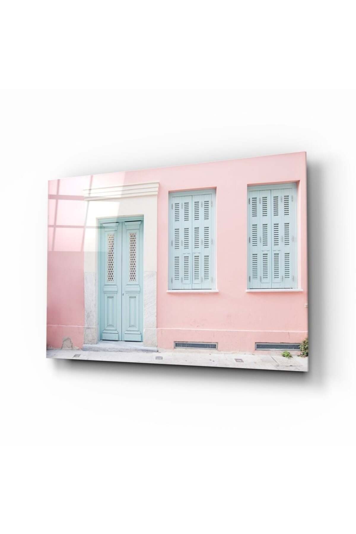 Pembe Ev Cam Tablo | Hediyelik, Dekoratif, Ofis, Mutfak