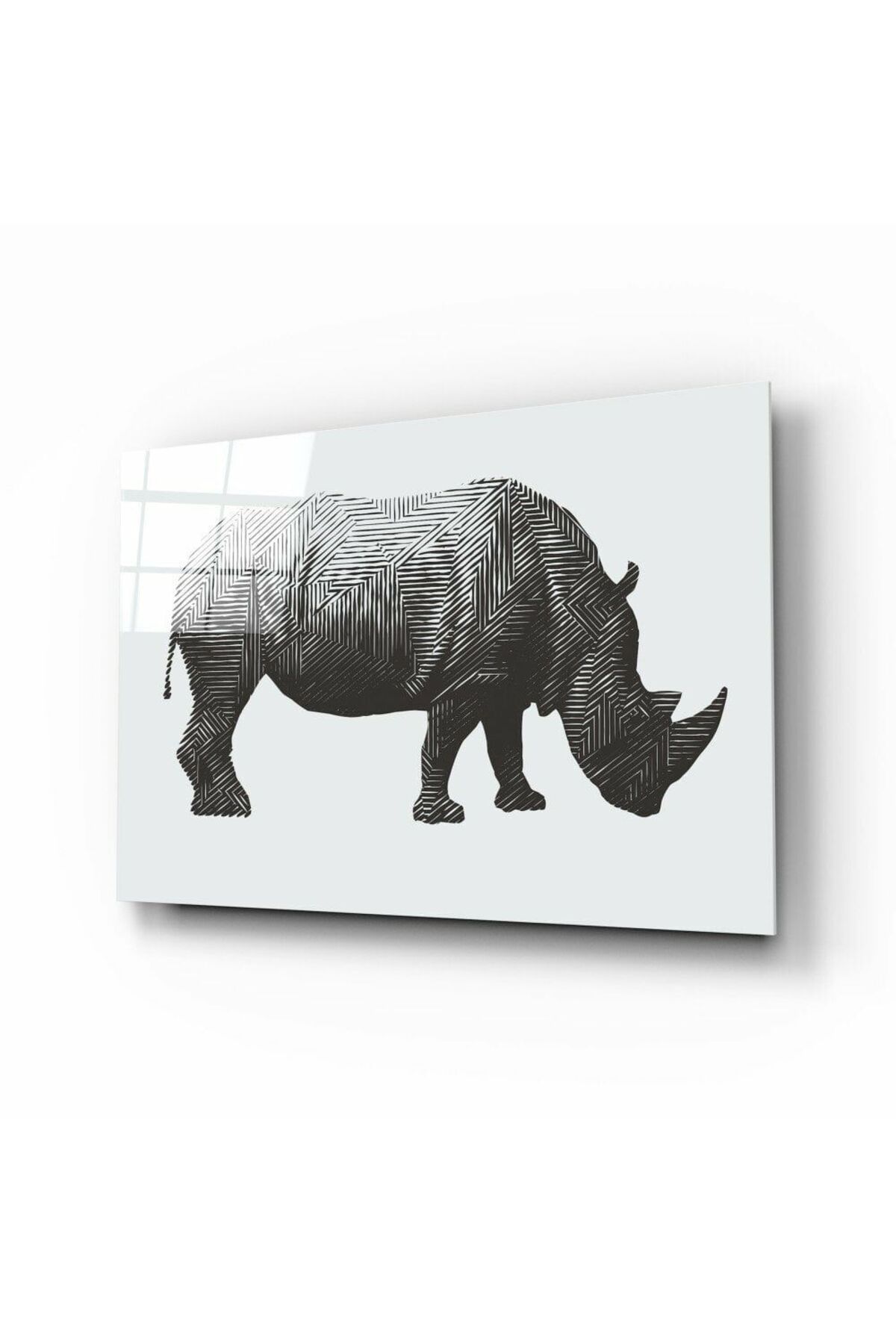 Gergedan Rhino Cam Tablo | Hediyelik, Dekoratif, Ofis, Mutfak