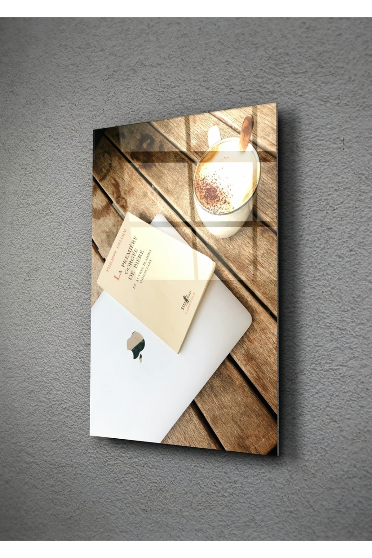 Kahve Ve Kitap Cam Tablo
