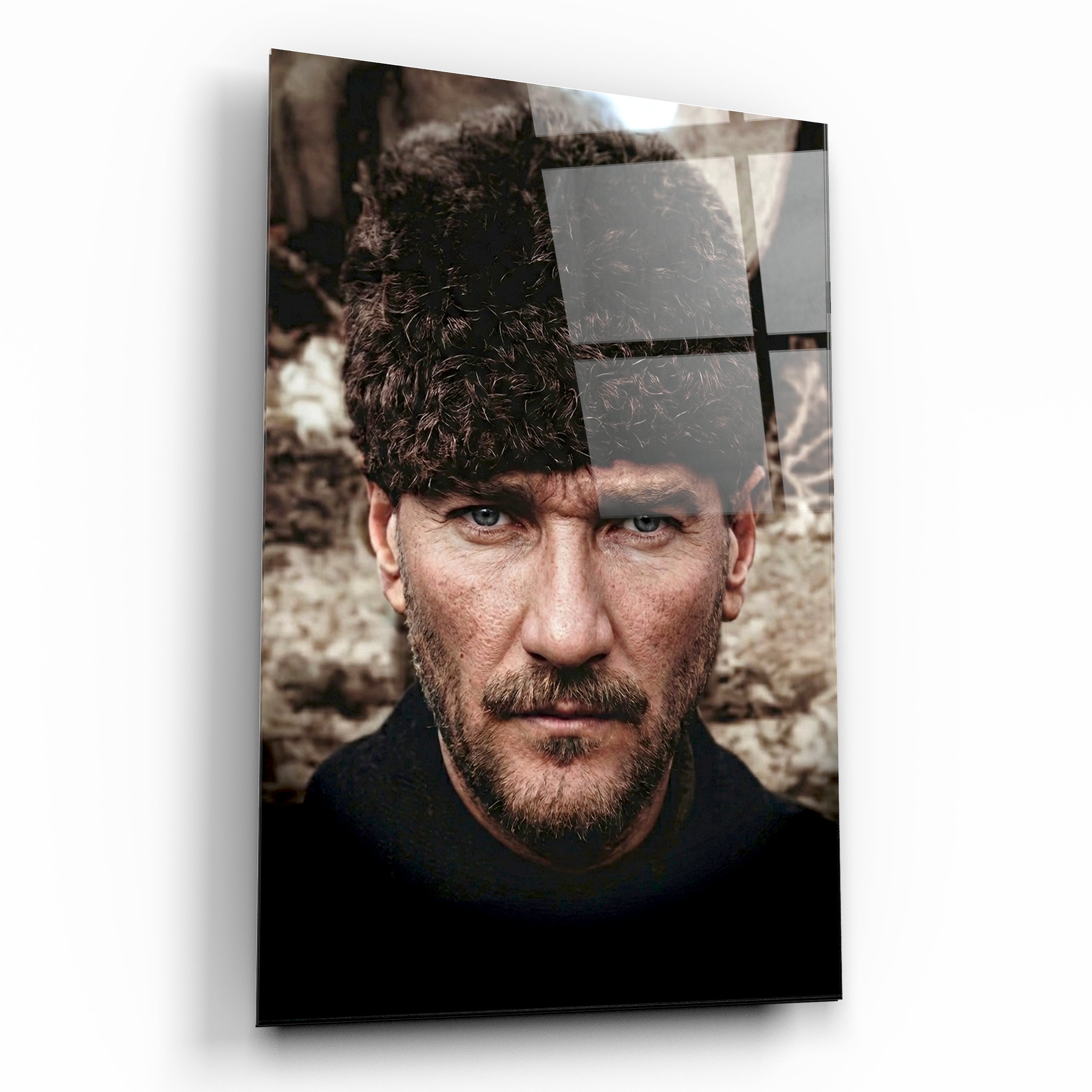 Atatürk Cam Tablo - Kalpaklı