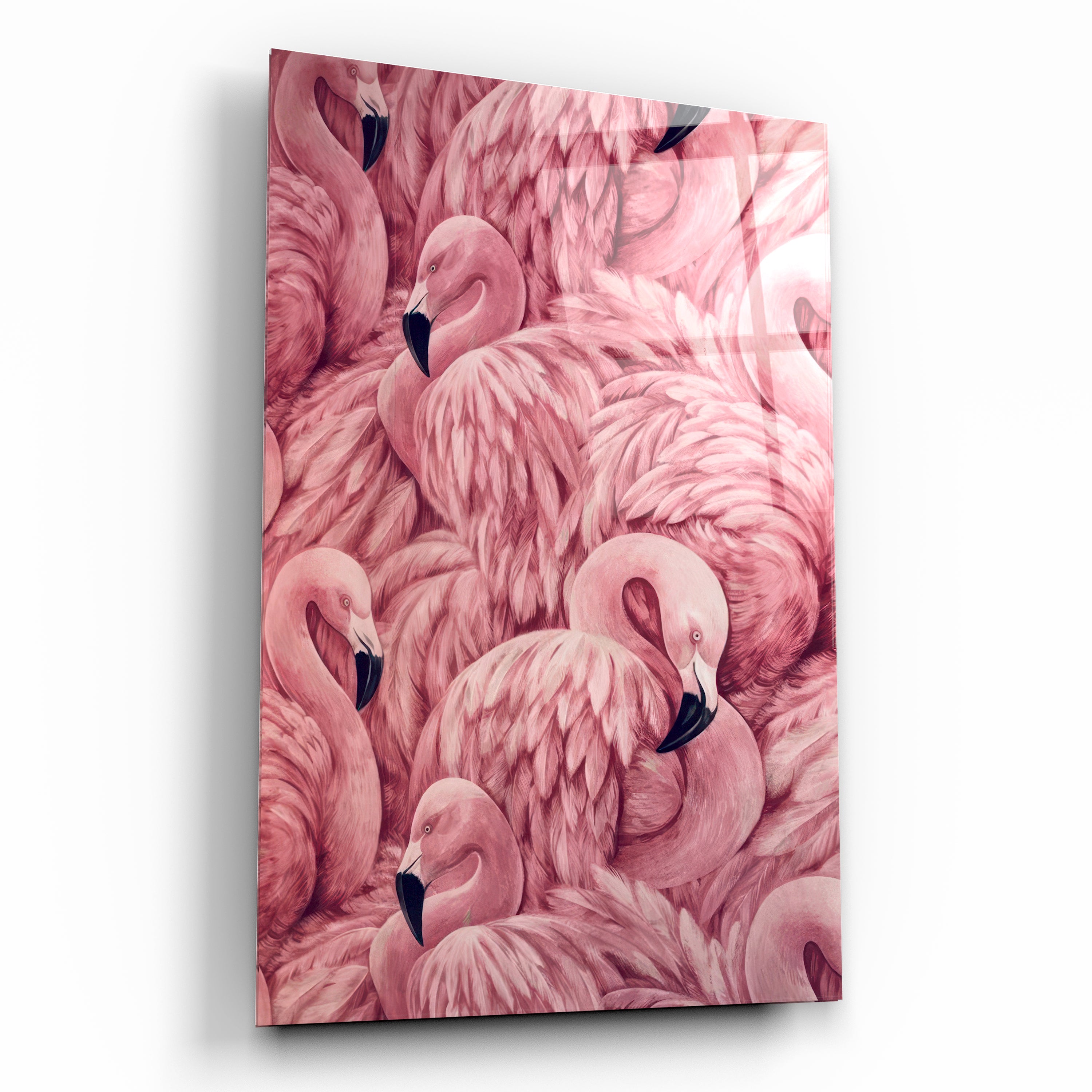 Pembe Flamingo Cam Tablo